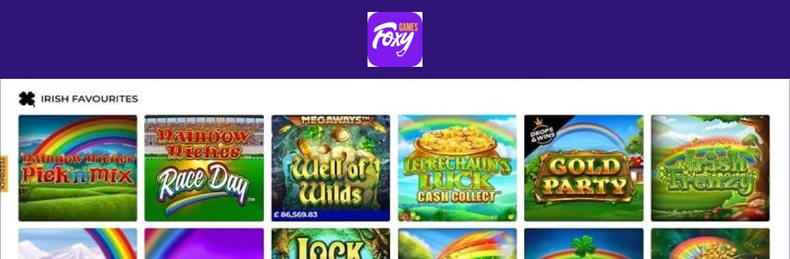 Foxy Games casino brand and game lobby