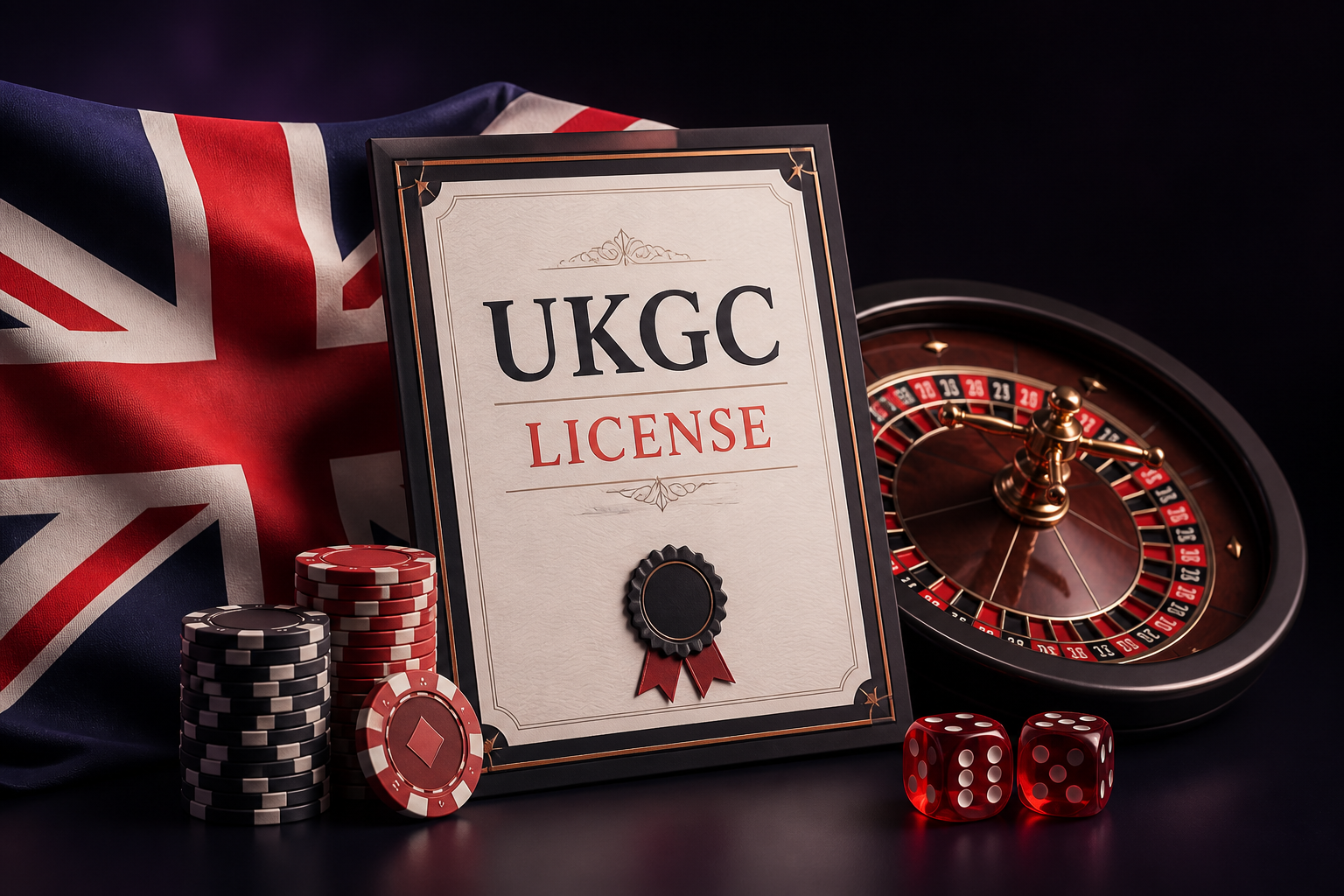 UKGC licence certificate with casino review objects